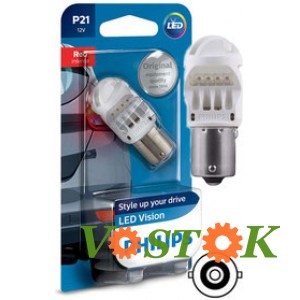 Лампа P21W LED RED 12839 12V (блістер 1 шт)